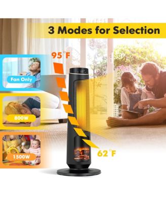 1500W Electric Space Heater PTC Fast Heating Ceramic Heater 3D Realistic Flame