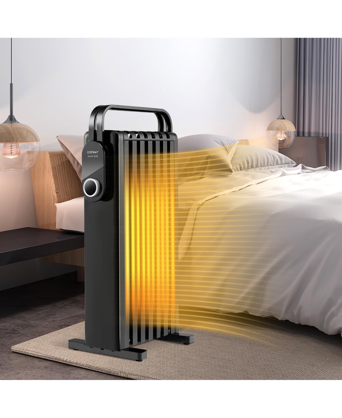 Costway 1500W Electric Space Heater Oil Filled Radiator Heater