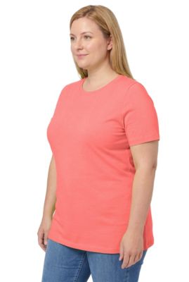 Plus Size Women's Perfect Short-Sleeve Shirred V-Neck Tunic Top