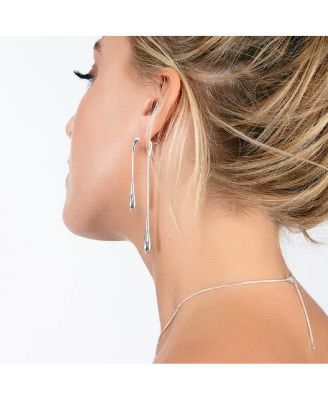 Double Drop Earrings front and back in gold vermeil