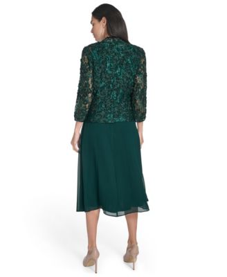 Petite Lace Jacket & Chiffon Midi Dress Set 