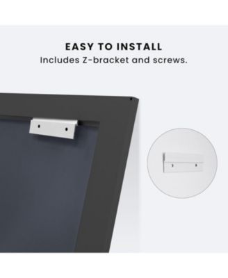 Bathroom Mirror, 36" x 32" Inch Thick Metal Framed Wall Mirrors for Over Sink, Bedroom, Living Room, Entryway, Rectangle Wall-Mounted Mirrors in Black(Horizontal/Vertical)