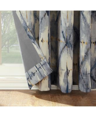 Keenan Geometric Watercolor Room Darkening Rod Pocket Curtain Panel