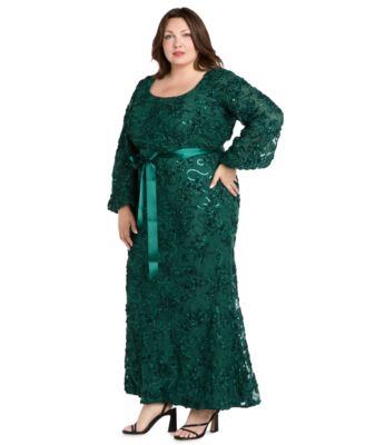 Plus Size Soutache Lace Long Dress