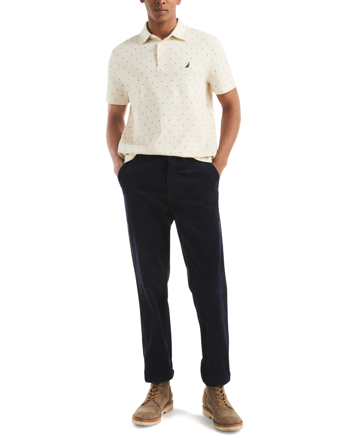 Nautica Men's Printed Compass Polo Shirt In Neutral