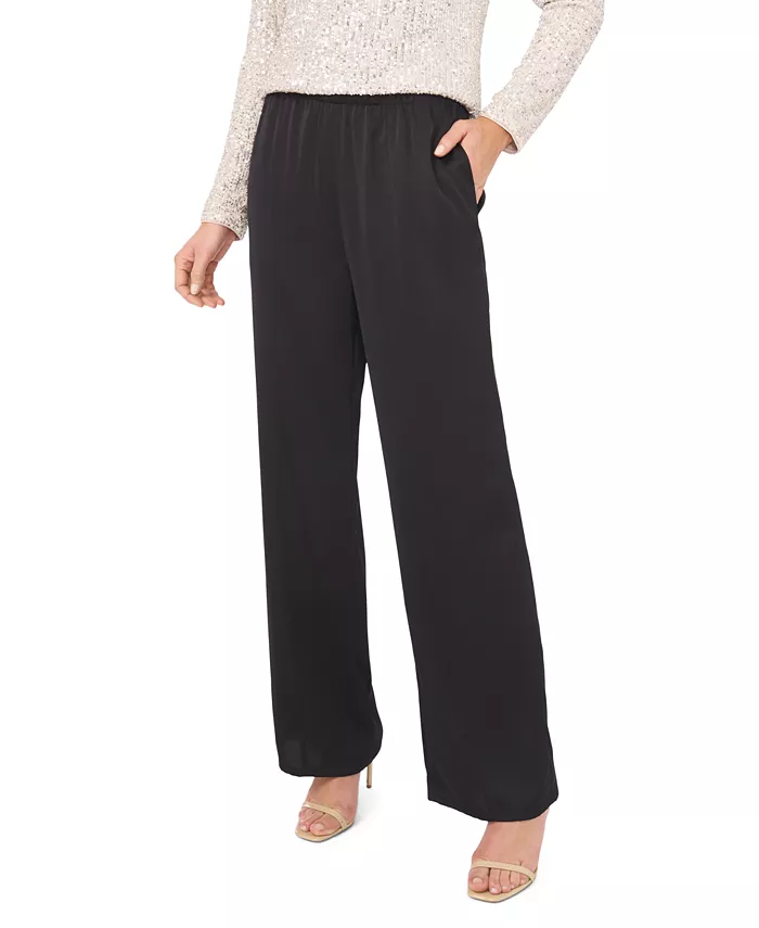 Women's Mid Rise Satin Elastic Waist Pants