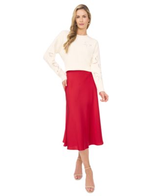 Women's Lace Bow Long Sleeves Sweater
