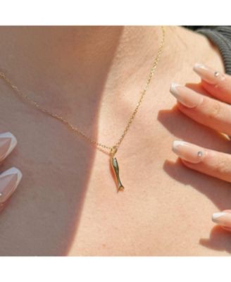 14K Gold Plated Lucky Fish Charm Necklace