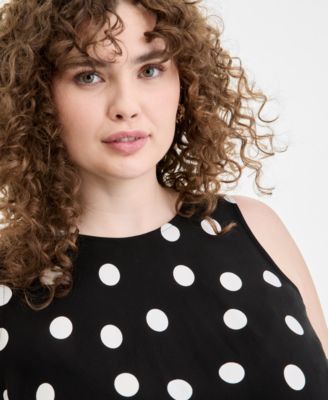 Trendy Plus Size Round-Neck Sleeveless Top, Macy's Exclusive