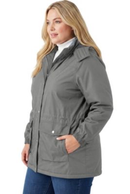 Plus Size Microfiber Parka