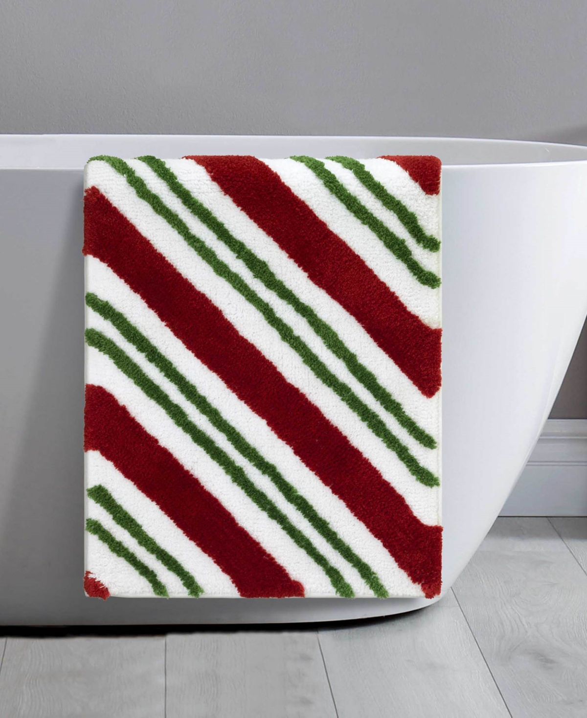 Avanti Candy Cane Polyester Bath Rug, 20" X 32" In Multi