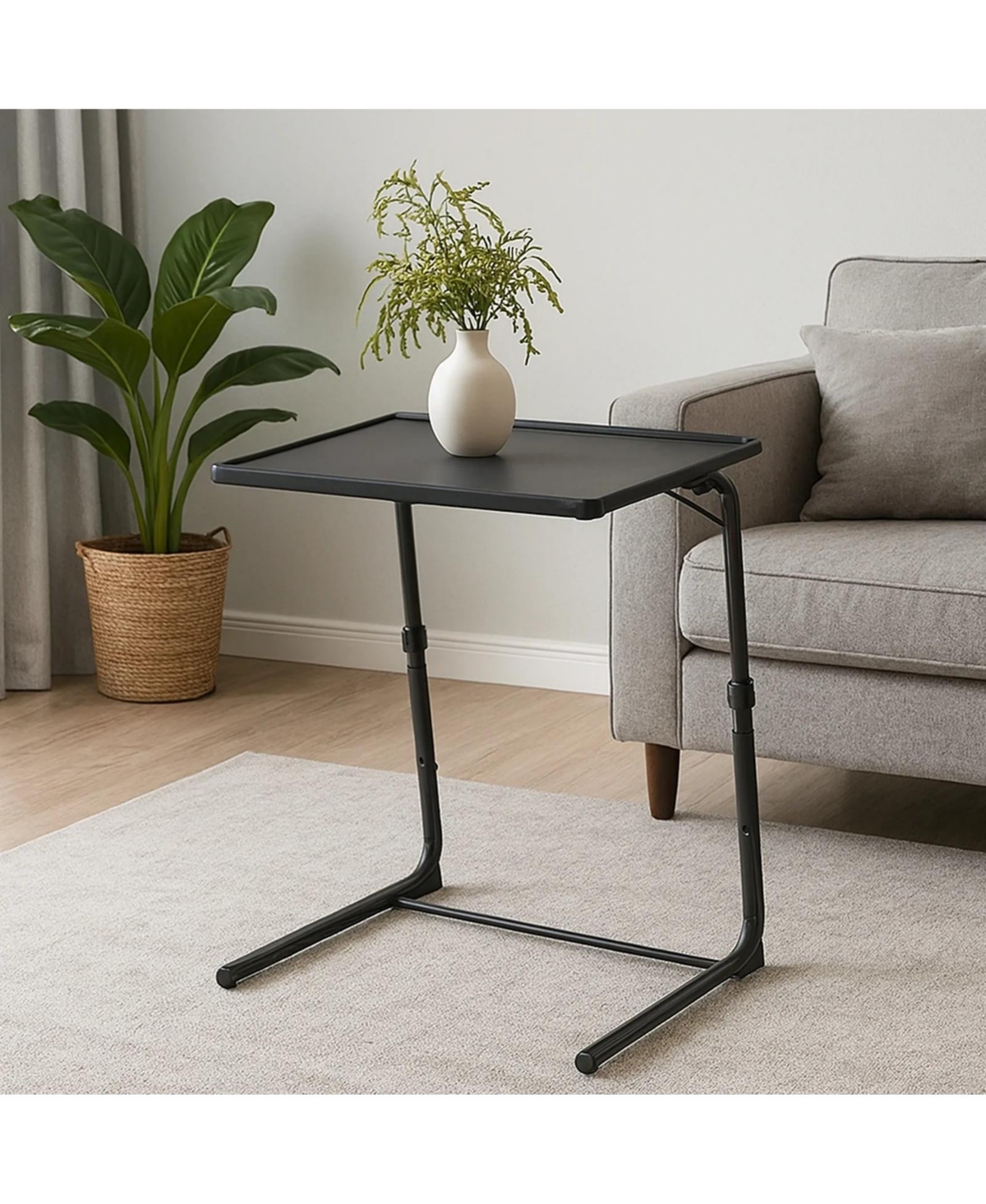 2-Pack Folding Tv Tray Table Set Mobile Laptop Desk with Adjustable Height & Angles