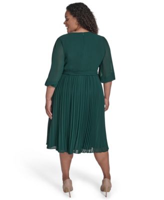 Plus Size Ballon Sleeve Midi Dress