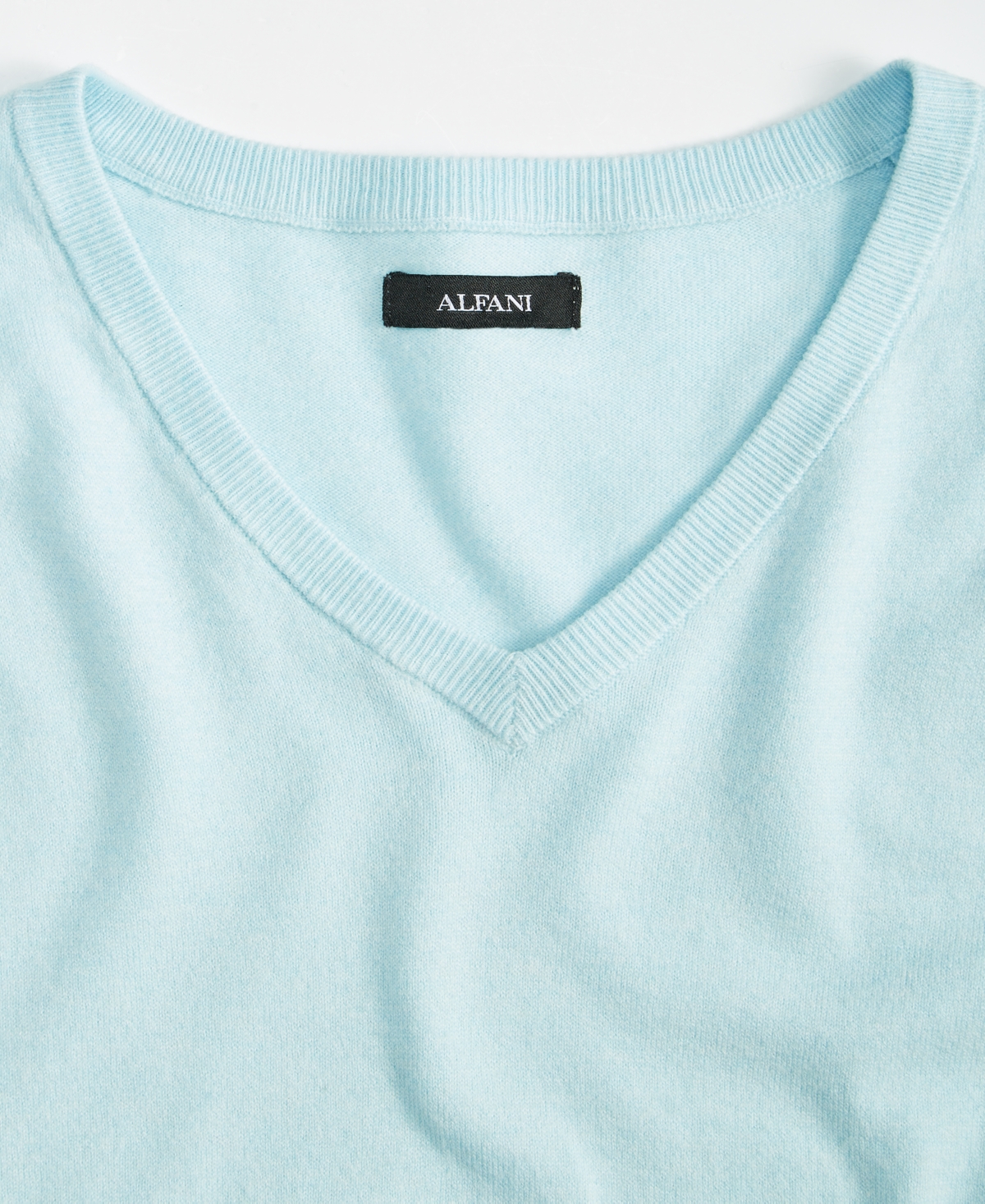 Alfani Men's Solid V-Neck Cotton Sweater, Created for Macy's