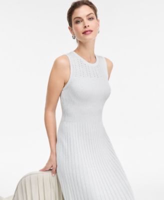 Women's Sleeveless Metallic Sweater Dress