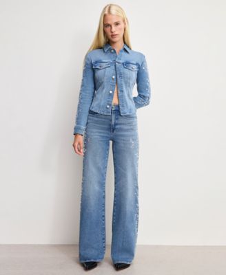 Women's Dolly Joleans Crystal Wide Leg Jeans, Regular & Plus Size