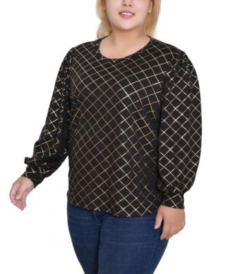 Plus Size Bishop Sleeve Pullover Top