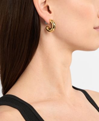 Gold-Tone Reversible Hoop Earrings