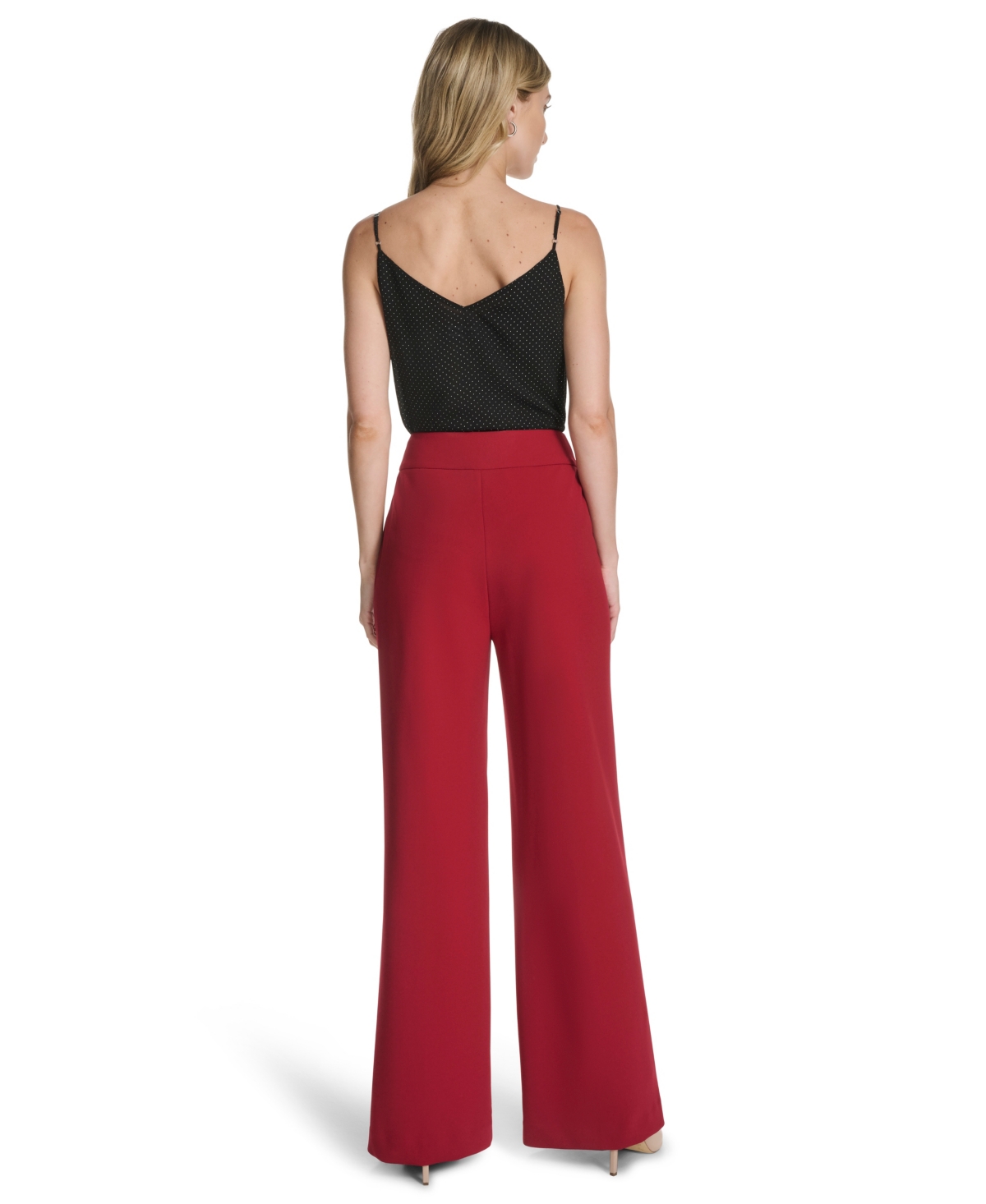 Calvin Klein Women's Mid-rise Wide-leg Pants In Red