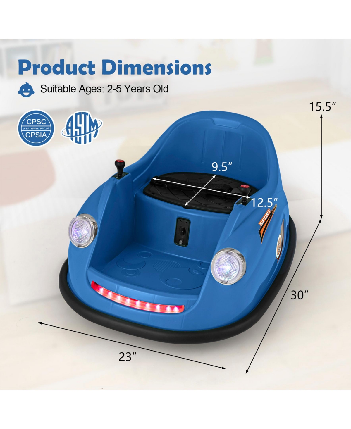 12V Electric Kids Ride on Bumper Car Battery Powered Bumping Car with Remote Control