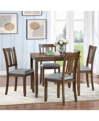 5 Piece Wooden Dining Table Set with 4 Chairs for Kitchen or Dining Room