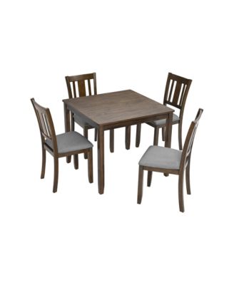 5 Piece Wooden Dining Table Set with 4 Chairs for Kitchen or Dining Room