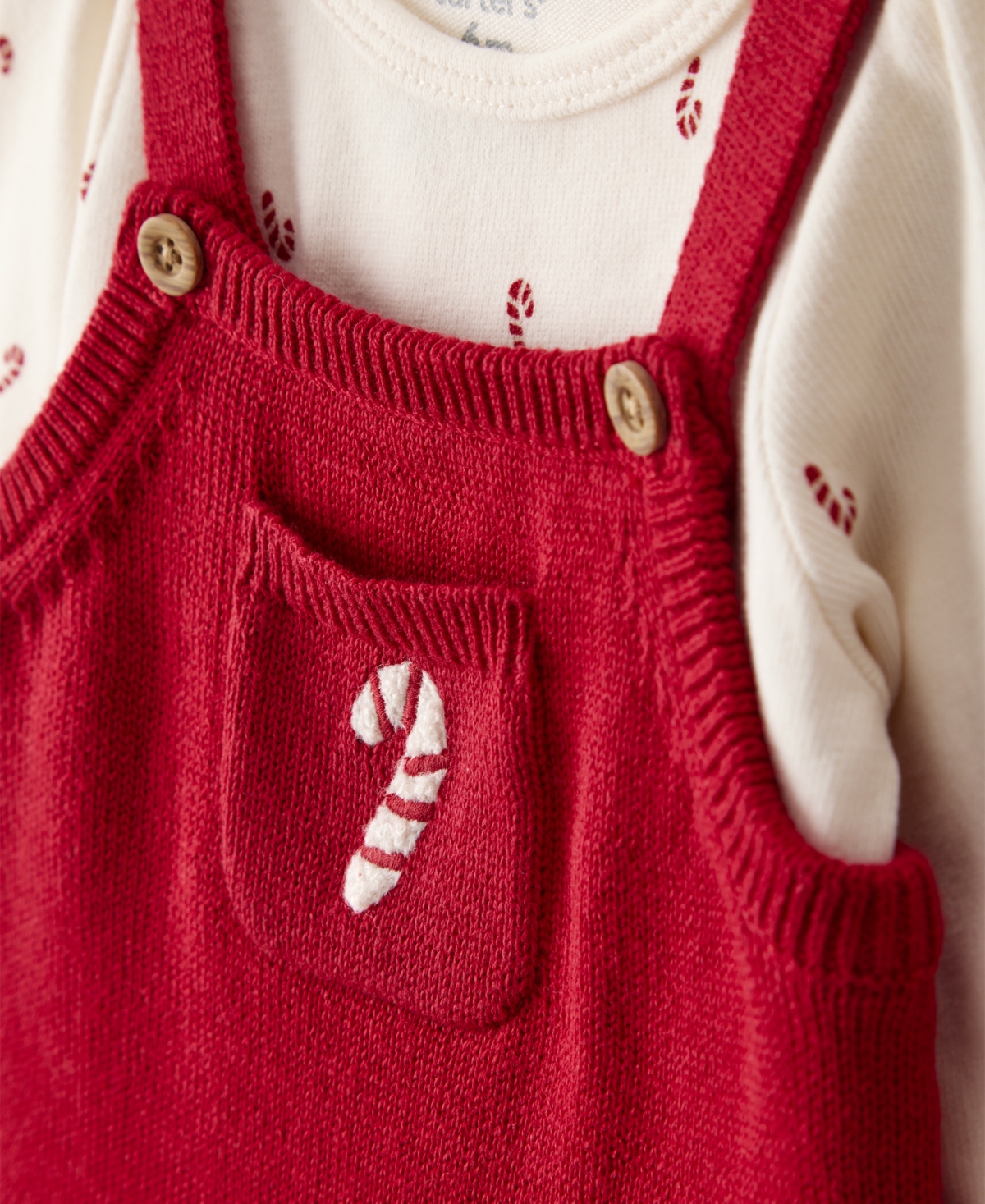 Carter's Baby Girls 2-Piece Candy Cane Print Long-Sleeve Bodysuit & Dress Set