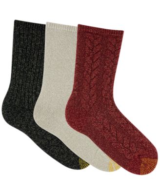 Women's 3-Pack Chunky Cable Crew Socks