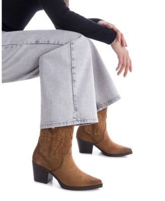 Women's Suede Italian Western Booties By XTI