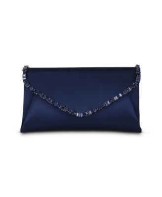 Woman's Mika Elegant Satin Envelope with Crystal Necklace
