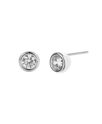 Sterling Plated Margot Stud Earrings Crystal Minimal