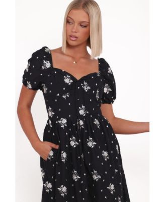 Women's Rosemarie Midi Dress - Black Floral