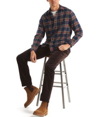Men's Long Sleeve Stretch Flannel Plaid Shirt