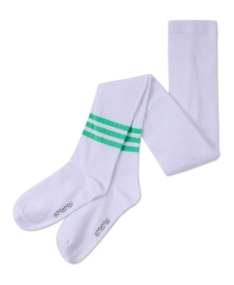 Little Girls Opaque Ribbed Bright-Stripe Cotton-Rich Tights