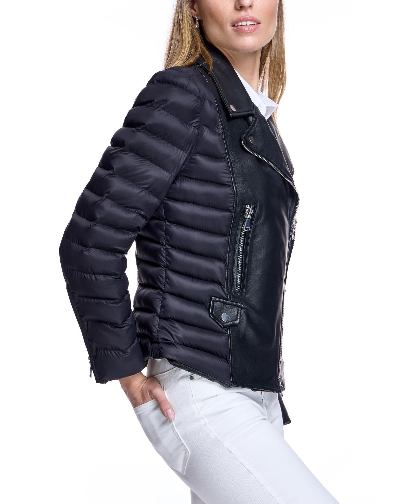 Женская куртка Julia & Stella By Maximilian Leather Puffer, цвет: Чёрный — фото 2