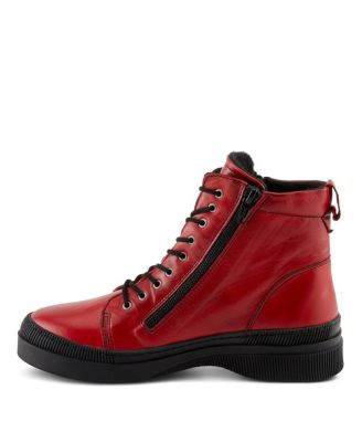 Hoylein Leather Combat-Style Boot with Double Zippers and Removable Insole