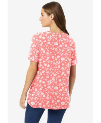 Women's Within Tops & Tees Perfect Printed Short-Sleeve Crewneck Tee