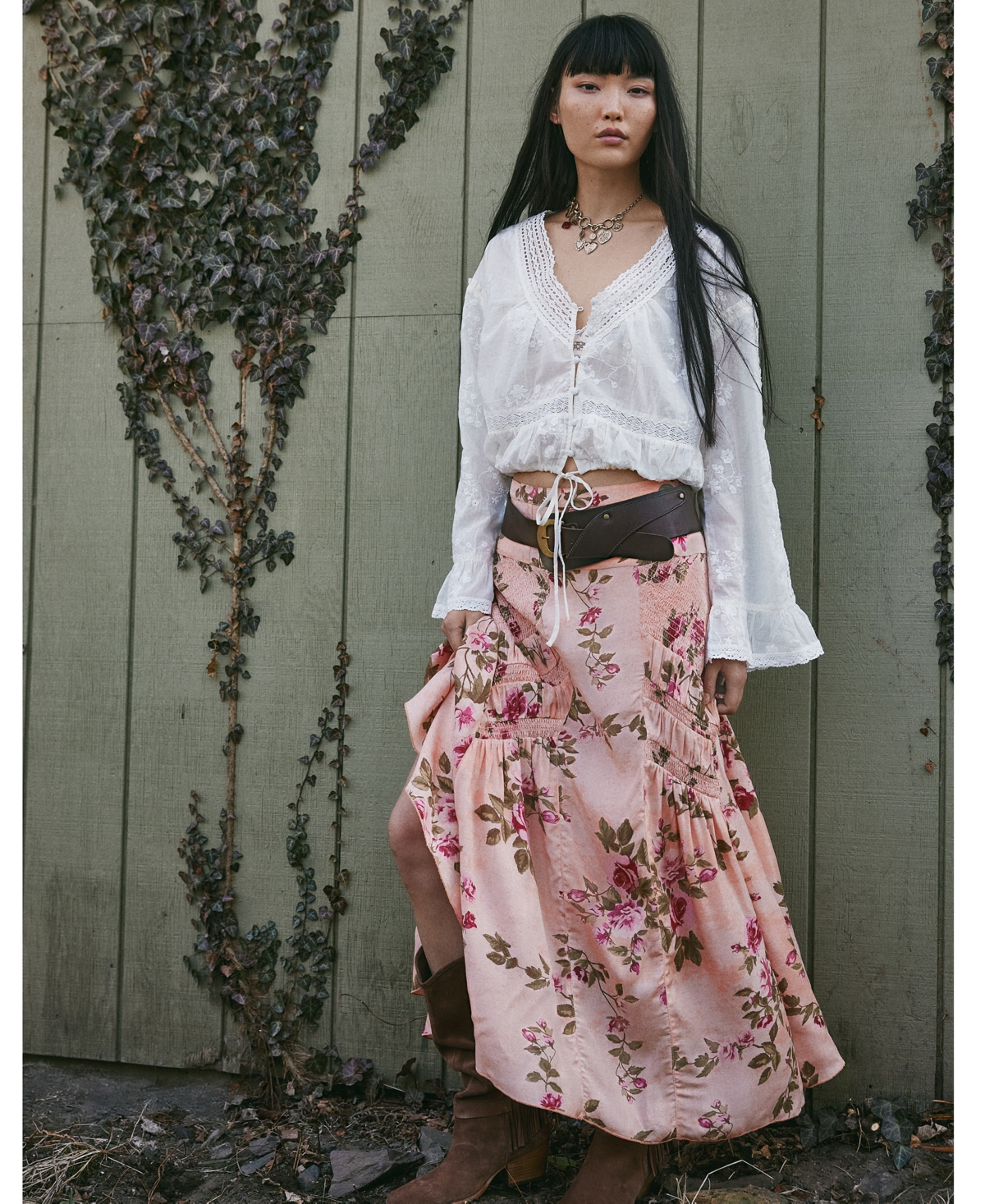 Free People Women's Rowan Floral-Print Maxi Skirt