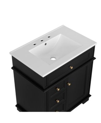 Bathroom Vanity with Sink Soft Closing Door Tip-Out Drawer and Three Drawers