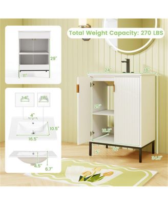 Bathroom Cabinet with Sink Combo Space Saving Vanity Unit with Storage