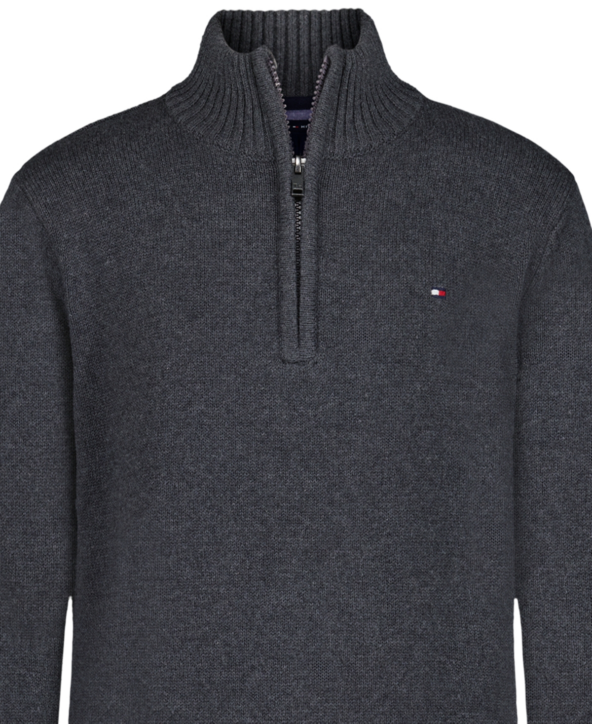 Tommy Hilfiger Boys 8-20 Quarter-zip Sweater In Gray