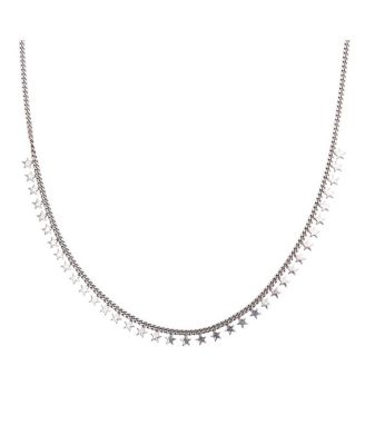 Multiple Star Sterling Silver Station Necklace