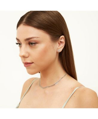 Multiple Star Sterling Silver Station Necklace