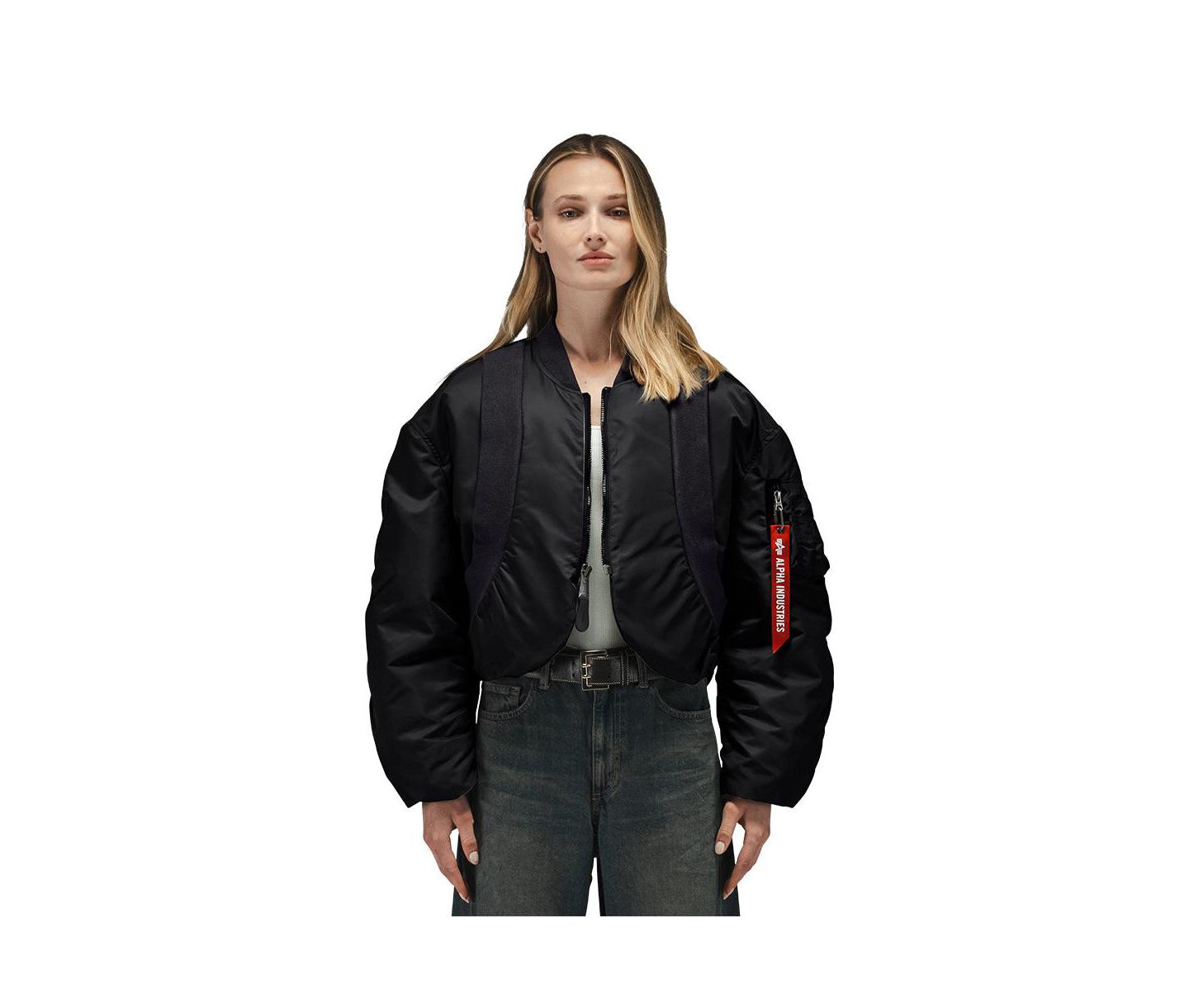 Женская куртка Alpha Industries Knit Rib Ma-1 Flight Jacket W, цвет: Чёрный — фото 1