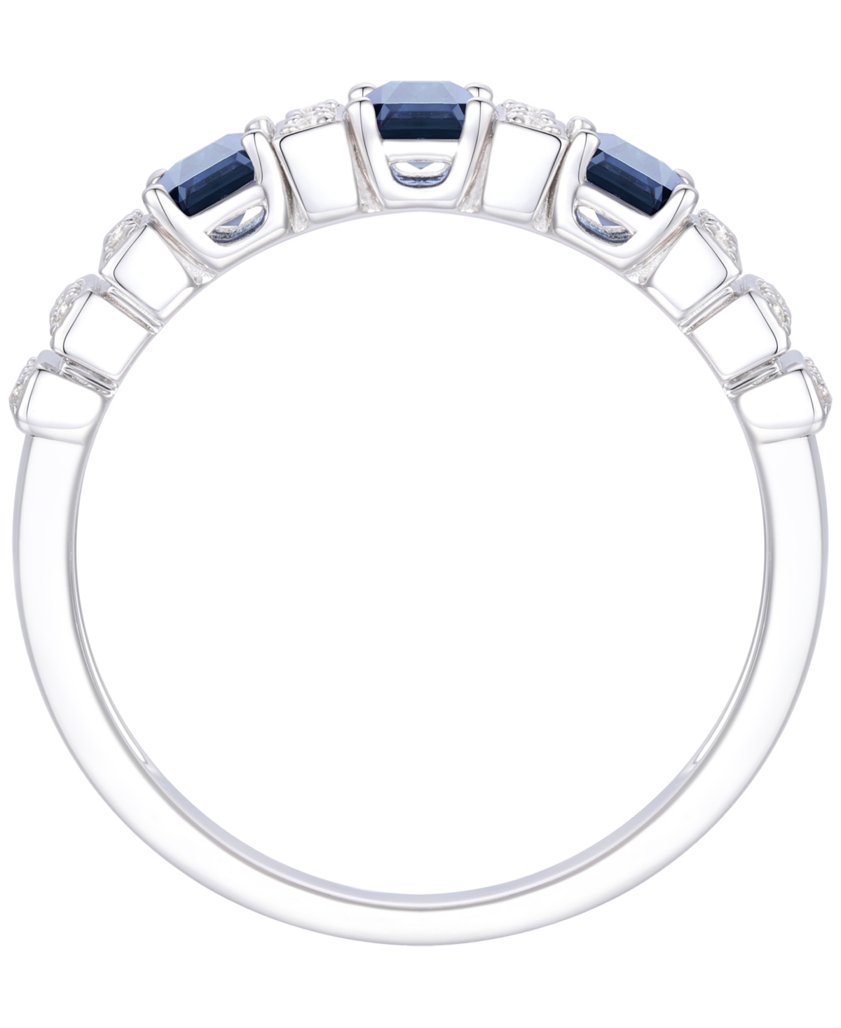 Macy's Gemstone and Diamond Ring (1/6 ct. t.w.) 14K Gold White