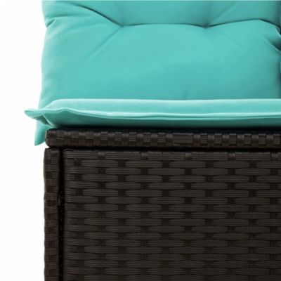 Garden Sofa Black PE Rattan, Powder-Coated Steel, Polyester Compact