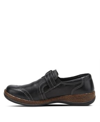 Smolqua Leather Loafer with Adjustable Strap and Cushioned Insole