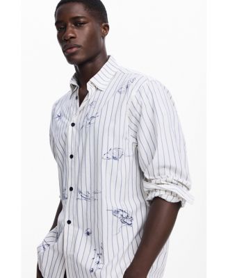 Men's Striped shirt with illustrations