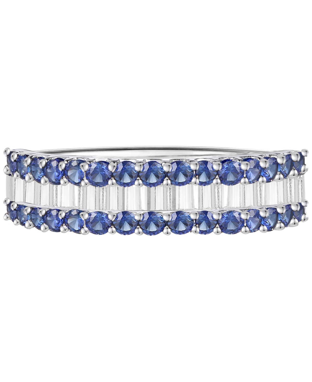 Macy's Gemstone And Diamond Ring (1/4 Ct. T.w.) In 14k Gold And White Gold In Silver