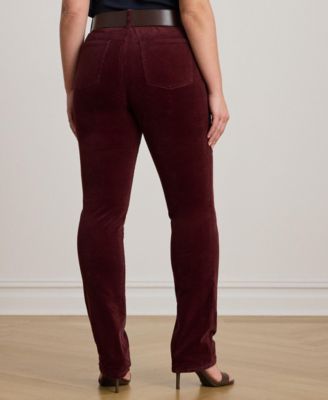 Plus Size Stretch Mid-Rise Straight Pants